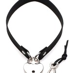 XR Brands Master Series Master Series Lock-It Heart Lock And Key Choker - Black/Silver