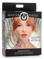 XR Brands Master Series Master Series Kinky Kitty Adjustable Ring Choker Slim - Pink
