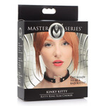 XR Brands Master Series Master Series Kinky Kitty Adjustable Ring Choker Slim - Black