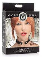 XR Brands Master Series Master Series Kinky Kitty Adjustable Ring Choker Slim - Black