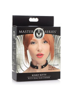 XR Brands Master Series Master Series Kinky Kitty Adjustable Ring Choker Slim - Black