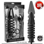 XR Brands Master Series Master Series Accordion Inflatable Xl Anal Plug Black 14.5 Inch