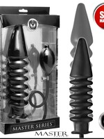 XR Brands Master Series Master Series Accordion Inflatable Xl Anal Plug Black 14.5 Inch