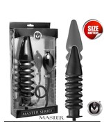 XR Brands Master Series Master Series Accordion Inflatable Xl Anal Plug Black 14.5 Inch