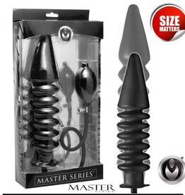 XR Brands Master Series Master Series Accordion Inflatable Xl Anal Plug Black 14.5 Inch