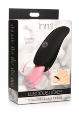 XR Brands inmi Inmi Luscious Licker 7X Rechargeable Silicone Licking Tongue Clitoral Stimulator - Black/Pink