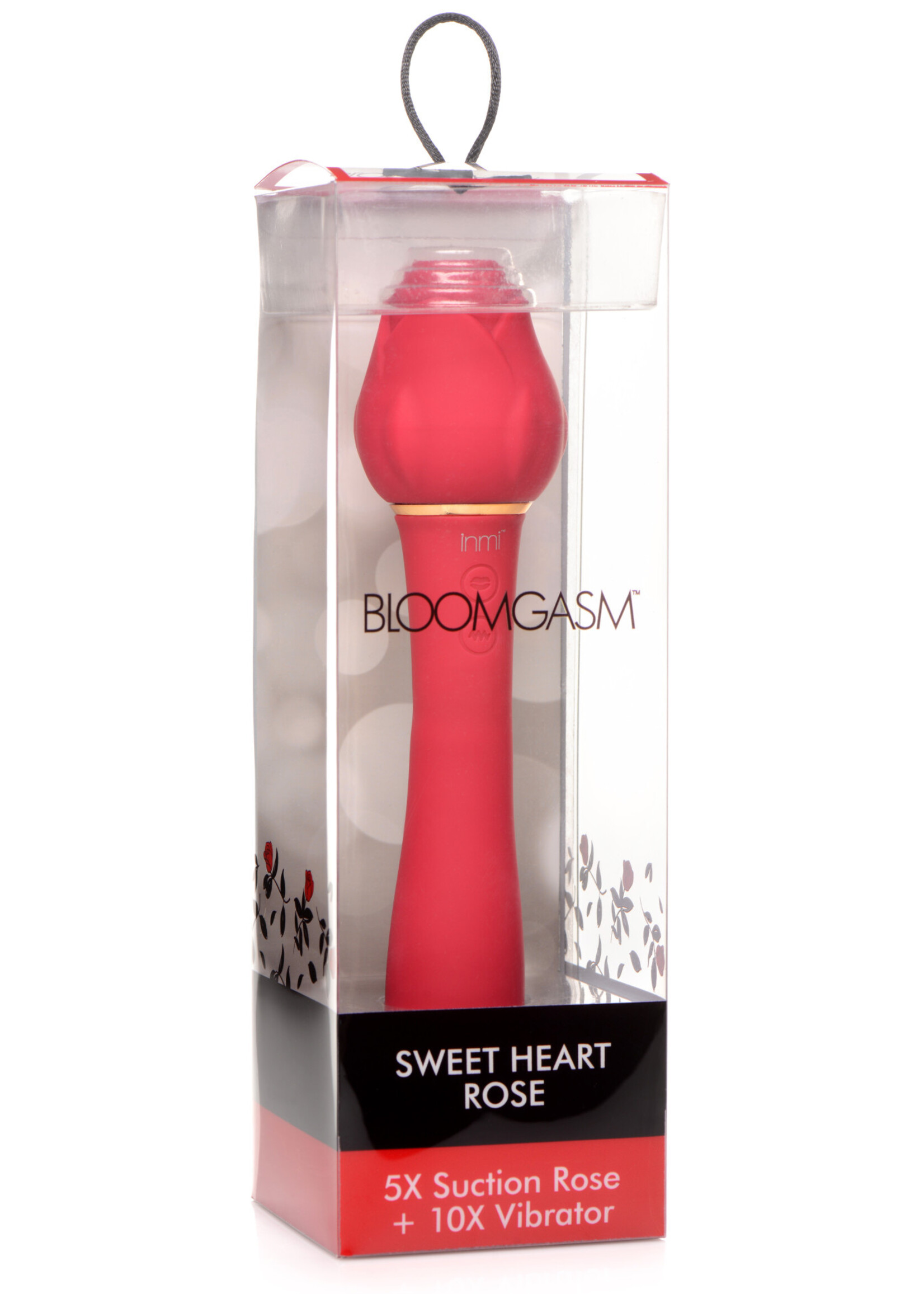 XR Brands inmi Inmi Bloomgasm Suction Rose Vibrator Rechargeable Clit Stimulator - Red