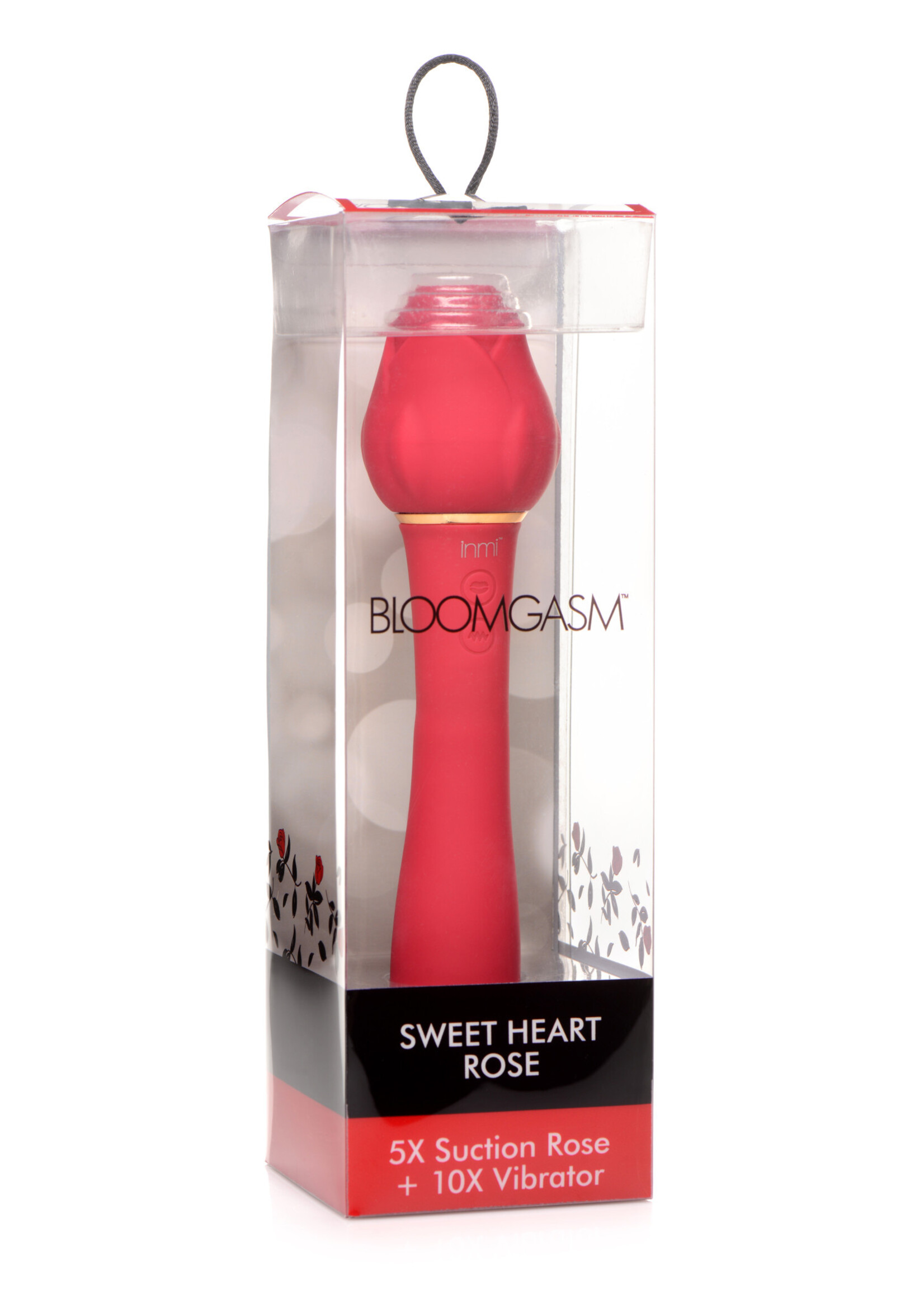 XR Brands inmi Inmi Bloomgasm Suction Rose Vibrator Rechargeable Clit Stimulator - Red
