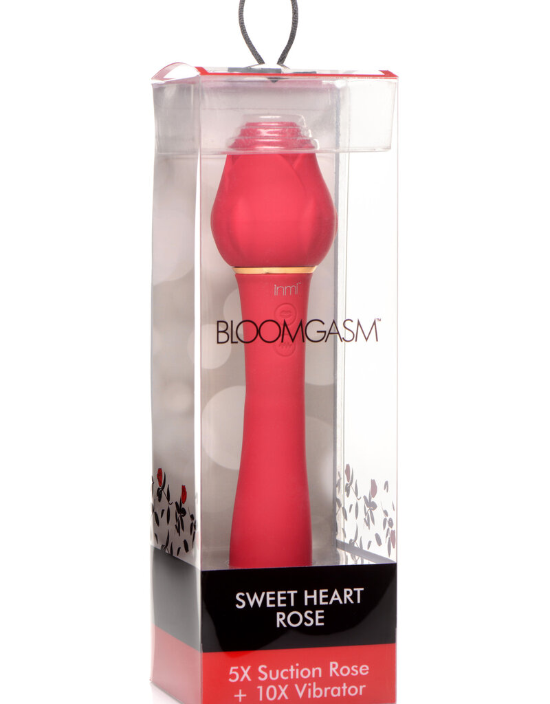 XR Brands inmi Inmi Bloomgasm Suction Rose Vibrator Rechargeable Clit Stimulator - Red