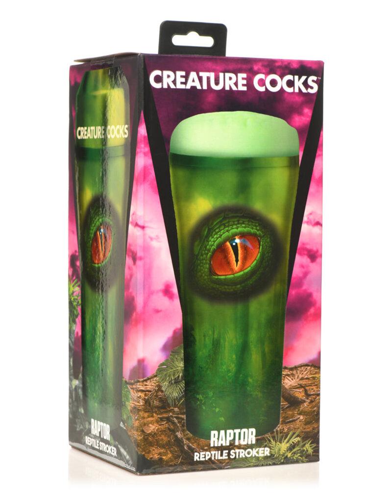 XR Brands Creature Cocks Raptor Reptile Stroker - Green