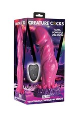 XR Brands Creature Cocks Creature Cocks Xenox Vibrating Silicone Dildo w/Remote - Pink/Purple