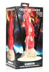 XR Brands Creature Cocks Creature Cocks Resurrector Phoenix Squirting Silicone Dildo - Red/White