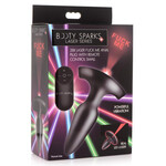 XR Brands Booty Sparks Booty Sparks Laser F... Me Rechargeable Silicone Anal Plug with Remote Control  - Black with Red Light