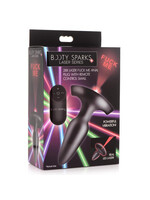 XR Brands Booty Sparks Booty Sparks Laser F... Me Rechargeable Silicone Anal Plug with Remote Control  - Black with Red Light