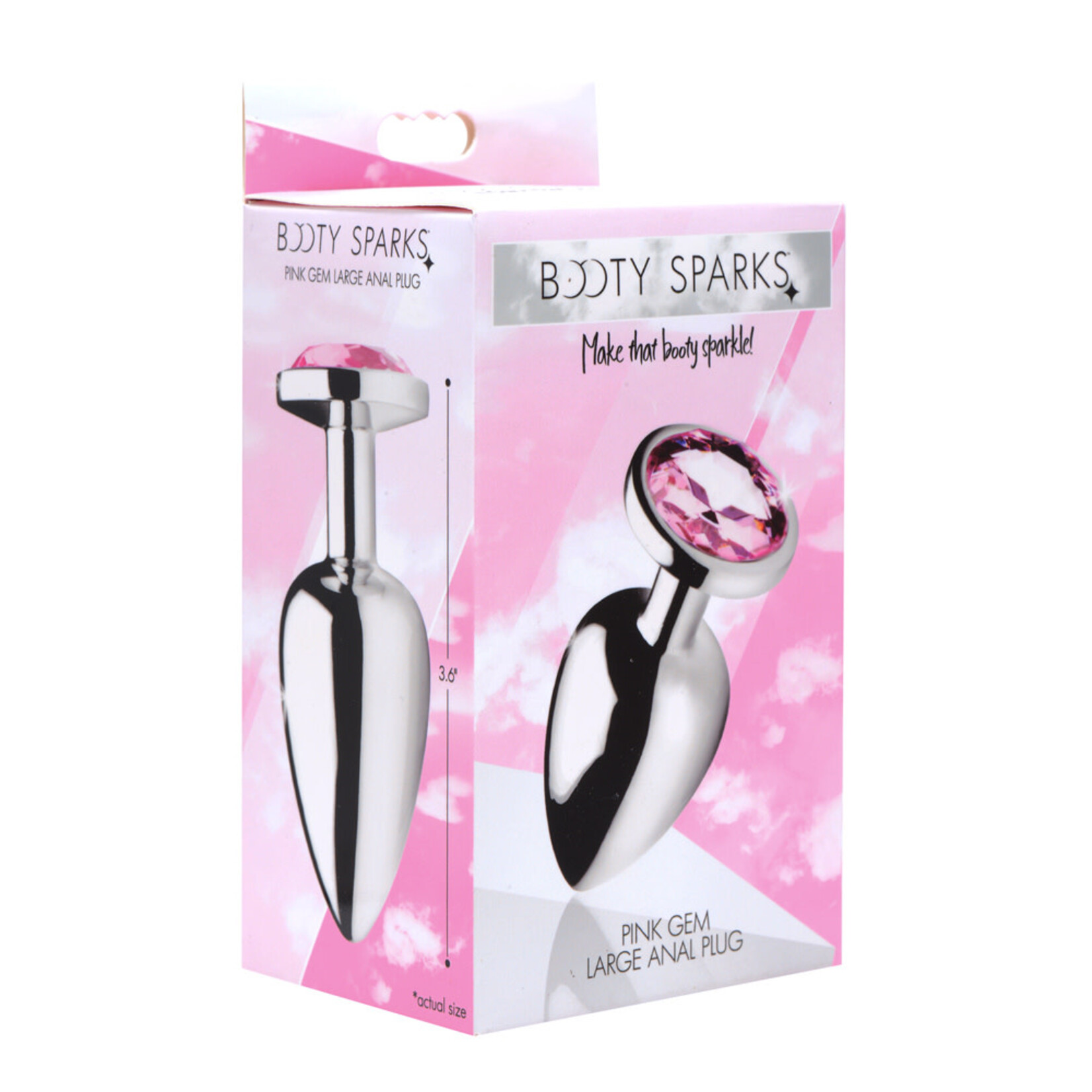 XR Brands Booty Sparks Pink Gem Anal Plug - Large