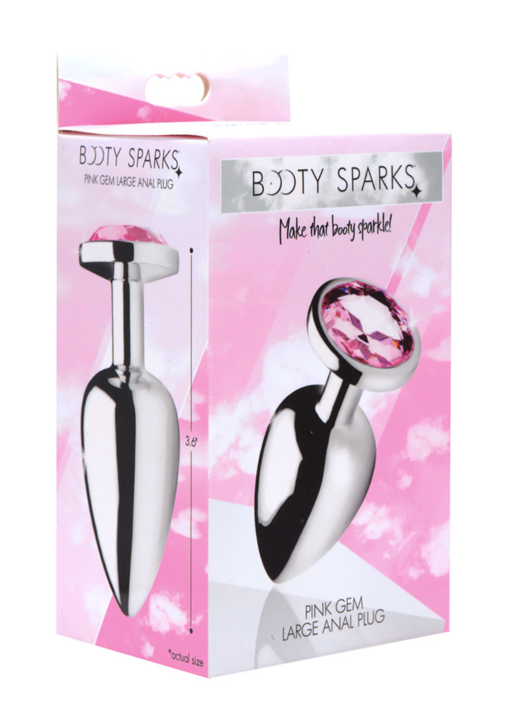 XR Brands Booty Sparks Pink Gem Anal Plug - Large