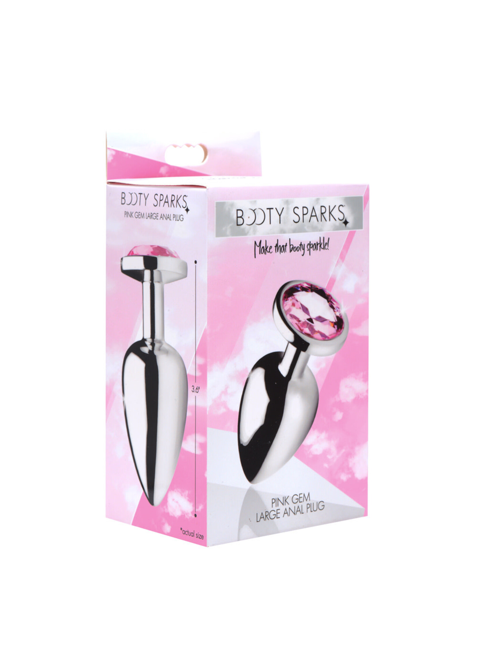 XR Brands Booty Sparks Pink Gem Anal Plug - Large