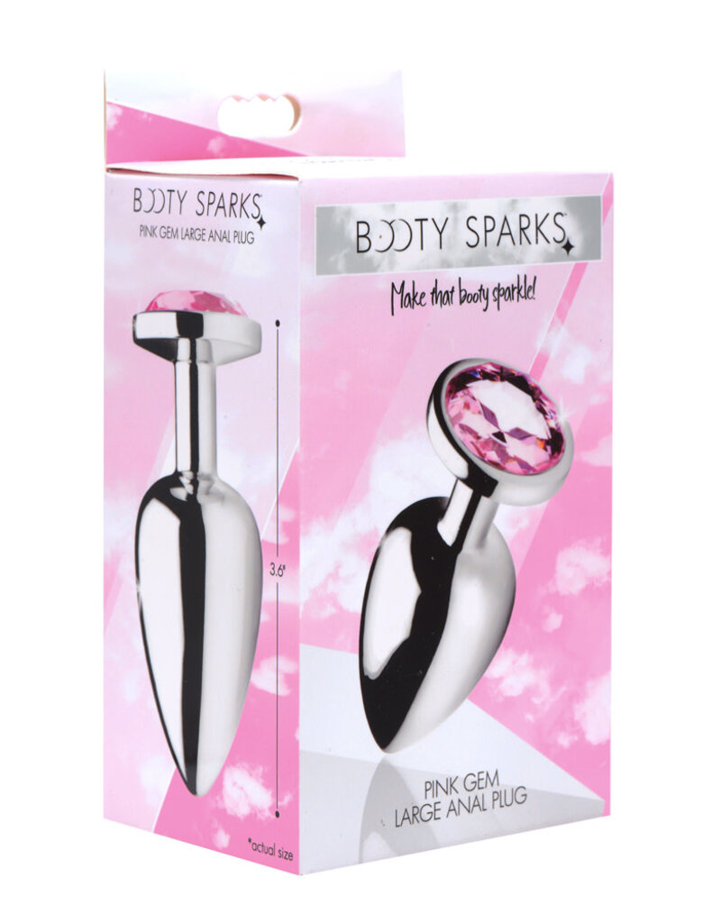 XR Brands Booty Sparks Pink Gem Anal Plug - Large