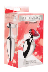 XR Brands Booty Sparks Red Heart Gem Anal Plug - Large