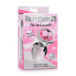 XR Brands Booty Sparks Pink Gem Glass Anal Plug - Large
