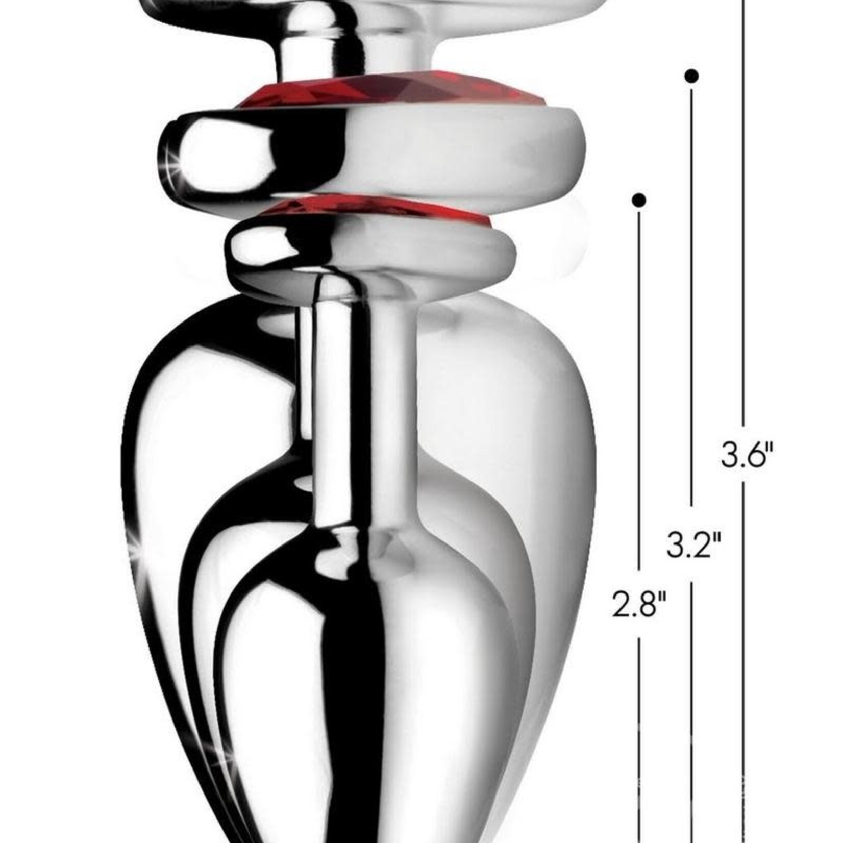 XR Brands Booty Sparks Booty Sparks Red Heart Gem Anal Plug Set - Red