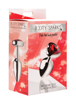 XR Brands Booty Sparks Booty Sparks Red Heart Anal Plug Red and Silver Small