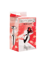 XR Brands Booty Sparks Booty Sparks Red Heart Anal Plug Red and Silver Small