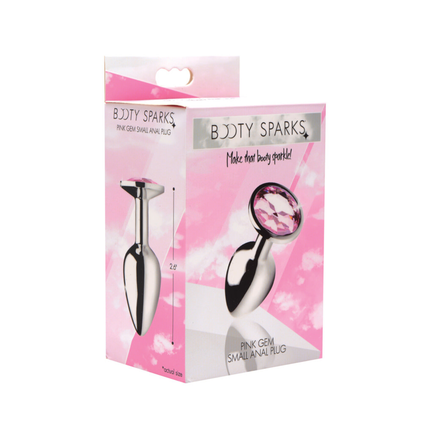 XR Brands Booty Sparks Pink Gem Anal Plug - Small