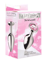 XR Brands Booty Sparks Pink Gem Anal Plug - Medium