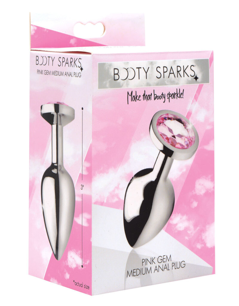 XR Brands Booty Sparks Pink Gem Anal Plug - Medium