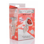 XR Brands Booty Sparks Booty Sparks Red Heart Glass Anal Plug - Small - Red