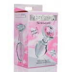 XR Brands Booty Sparks Booty Sparks Pink Gem Glass Anal Plug - Medium - Pink