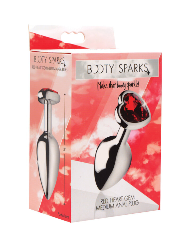XR Brands Booty Sparks Booty Sparks Red Heart Anal Plug Med
