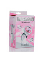 XR Brands Booty Sparks Booty Sparks Pink Gem Glass Anal Plug - Small - Pink