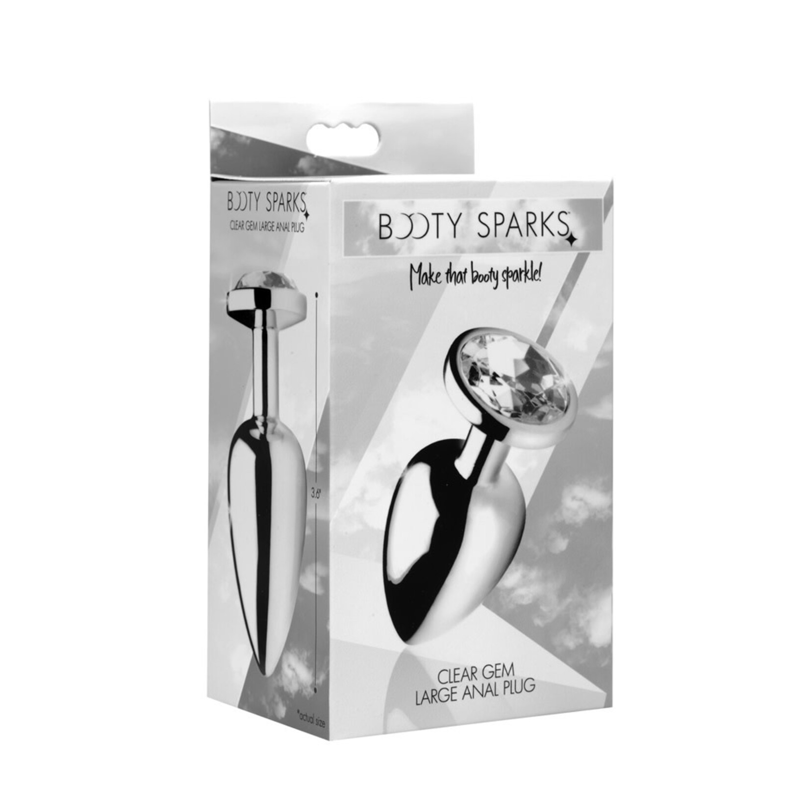 XR Brands Booty Sparks Clear Gem Anal Plug - Large