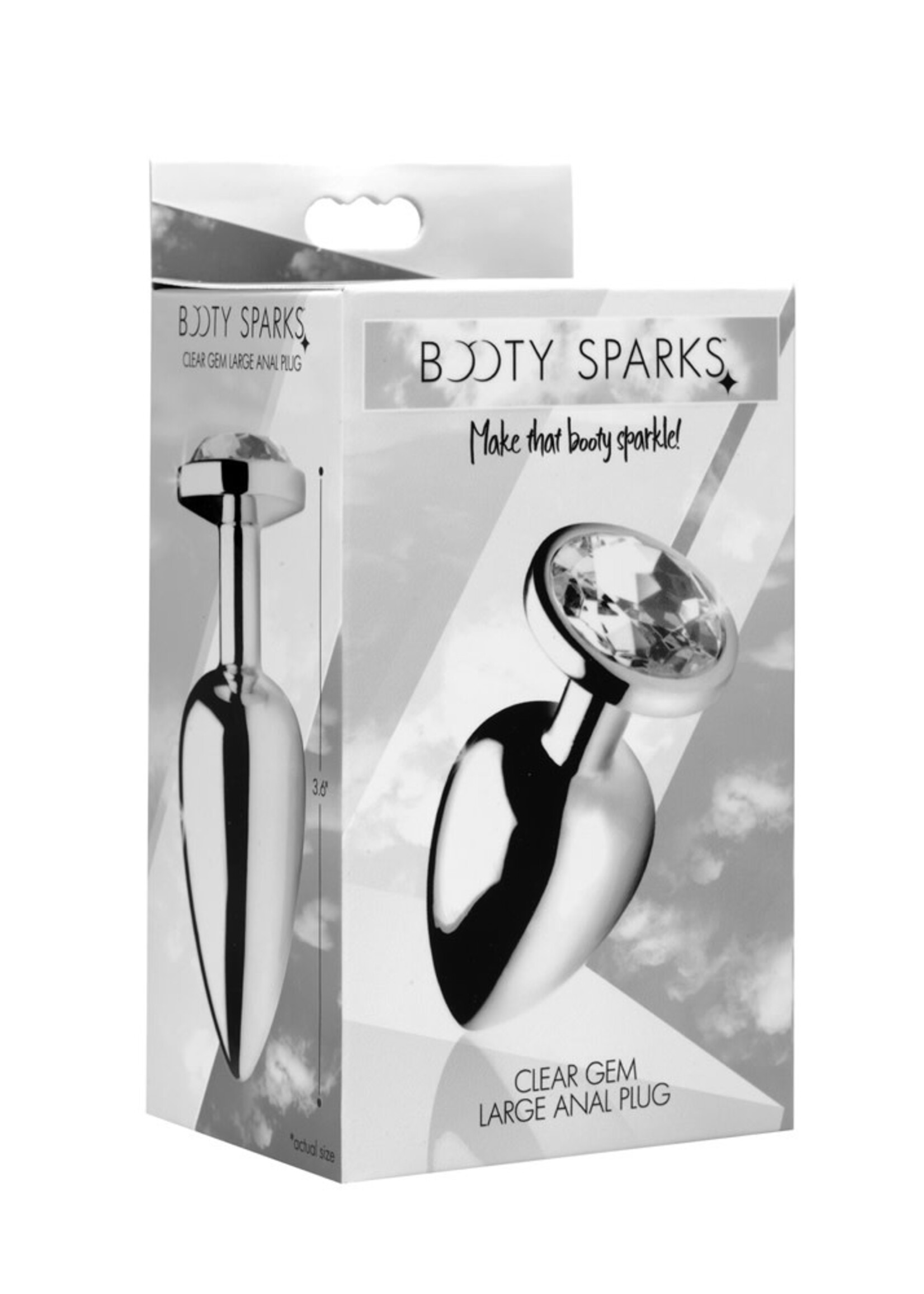 XR Brands Booty Sparks Clear Gem Anal Plug - Large