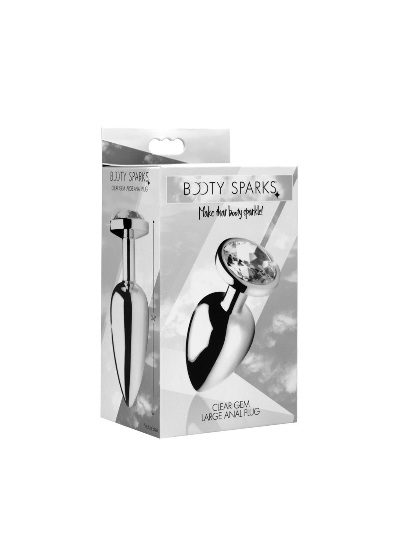 XR Brands Booty Sparks Clear Gem Anal Plug - Large