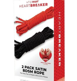 Whipsmart Whipsmart Heartbreaker Silky Bondage Rope (2 Pack) - Red/Black