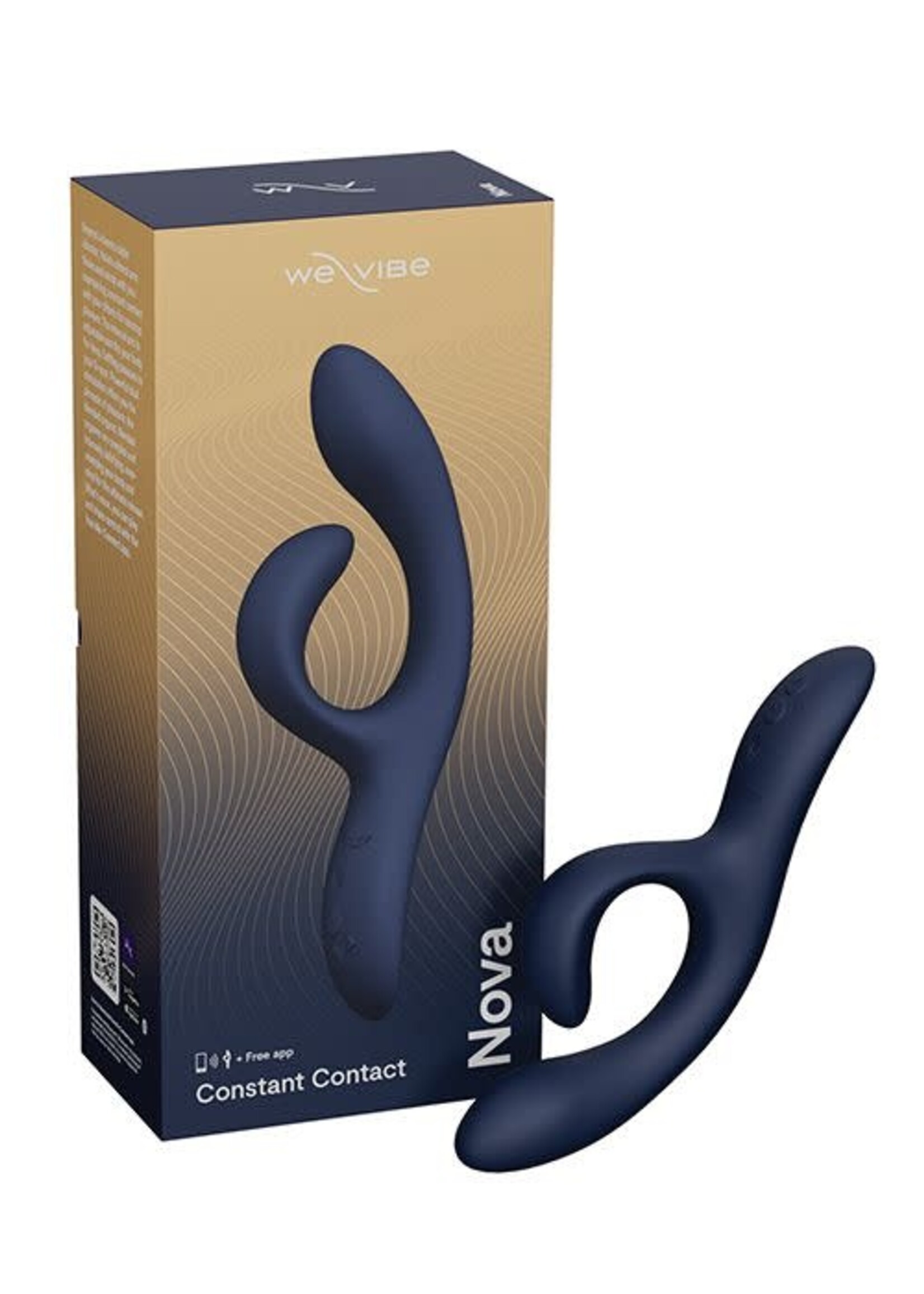 We-Vibe We-Vibe Nova 2 Midnight Blue Rechargeable Silicone Rabbit Vibrator - Blue