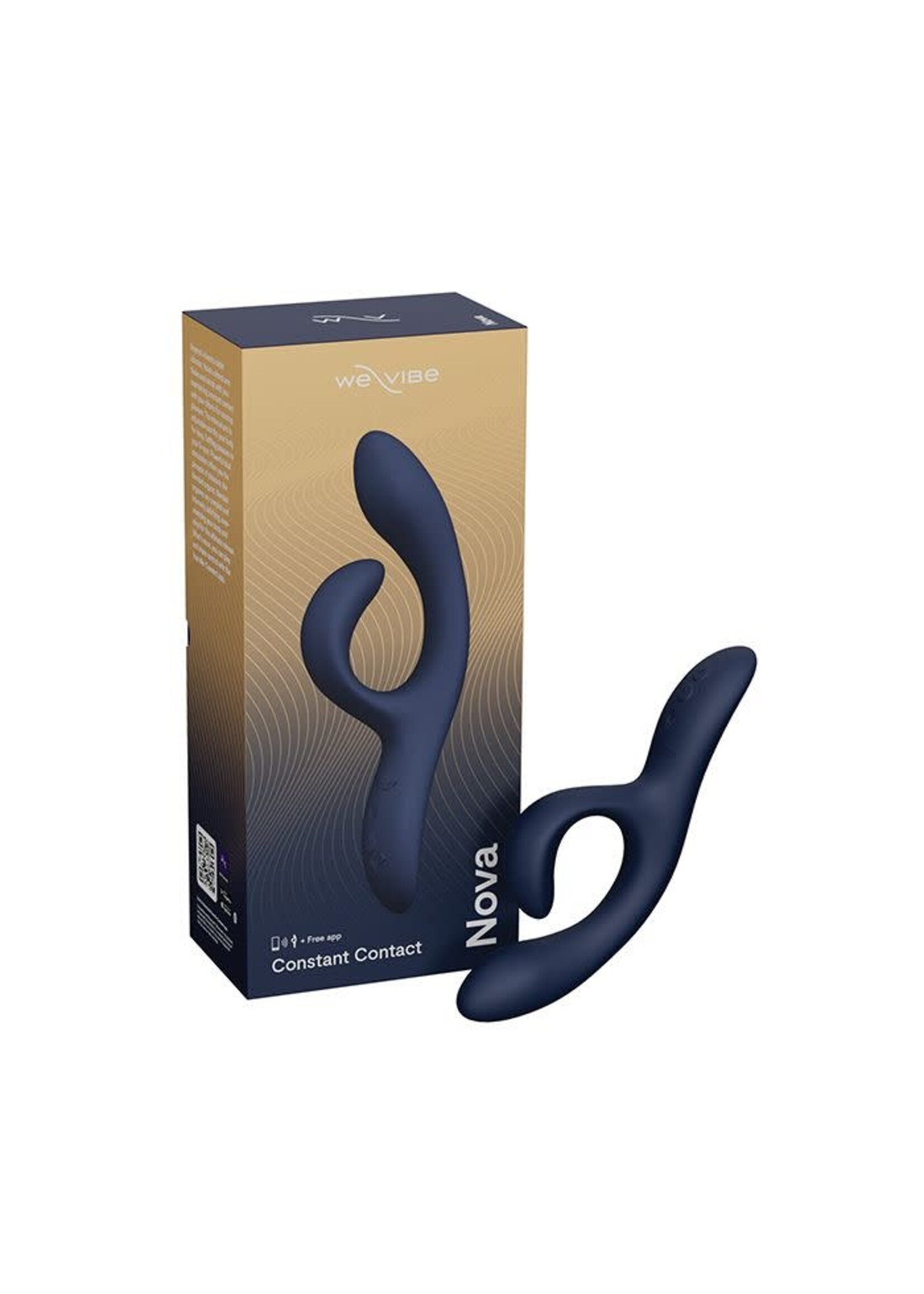 We-Vibe We-Vibe Nova 2 Midnight Blue Rechargeable Silicone Rabbit Vibrator - Blue