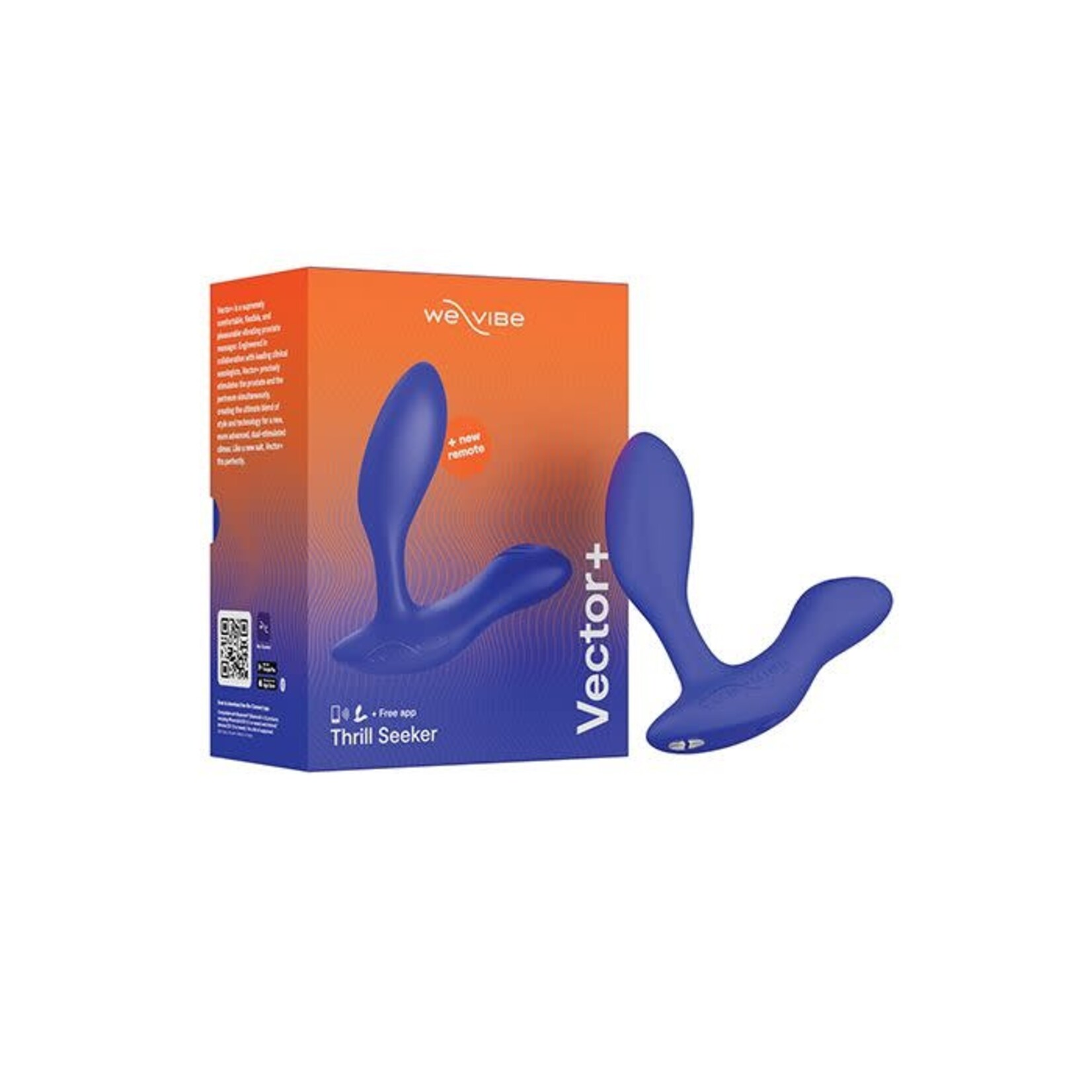 We-Vibe We-Vibe Vector+ Rechargeable Silicone Vibrating Prostate Massager with Remote Control