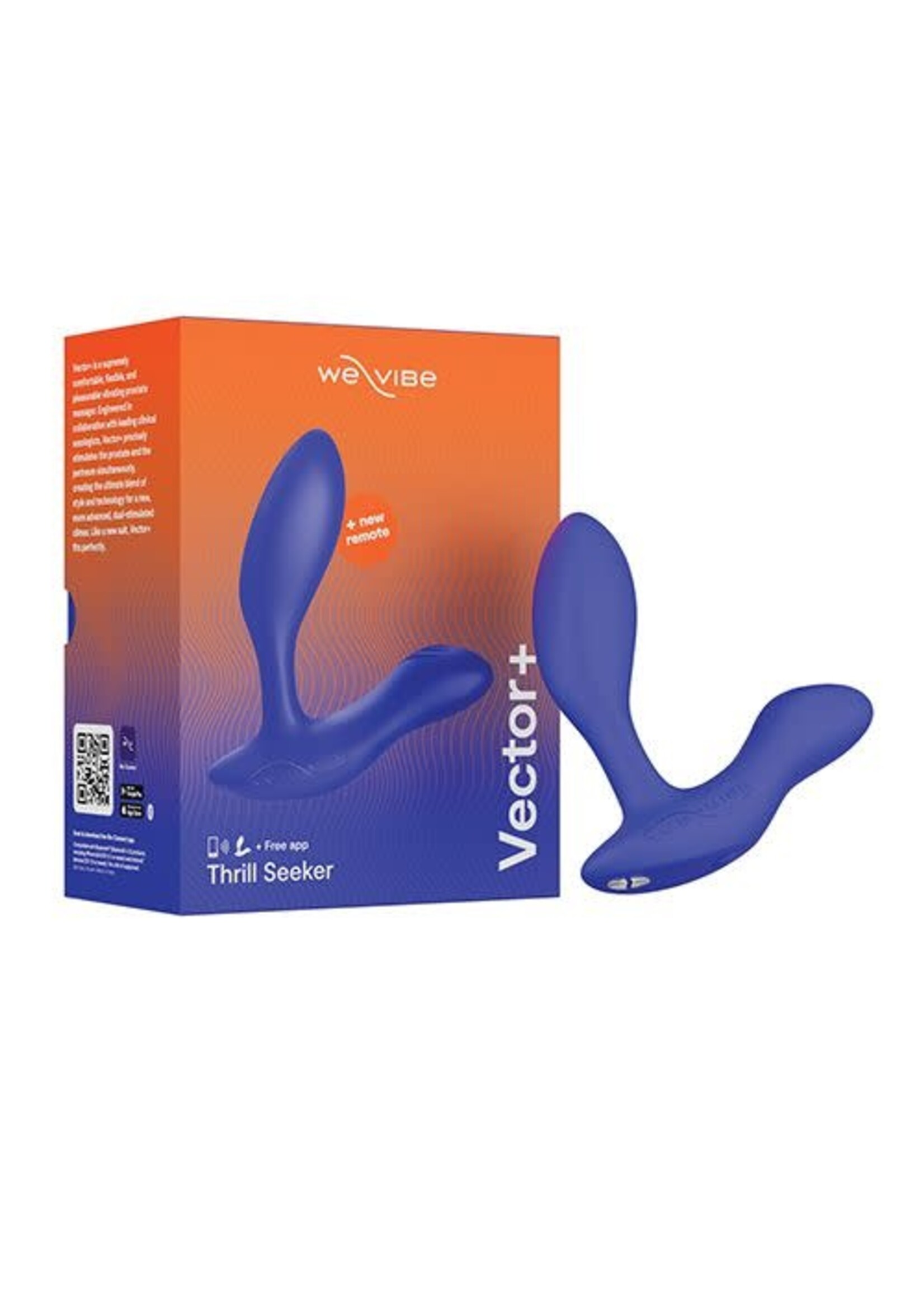We-Vibe We-Vibe Vector+ Rechargeable Silicone Vibrating Prostate Massager with Remote Control