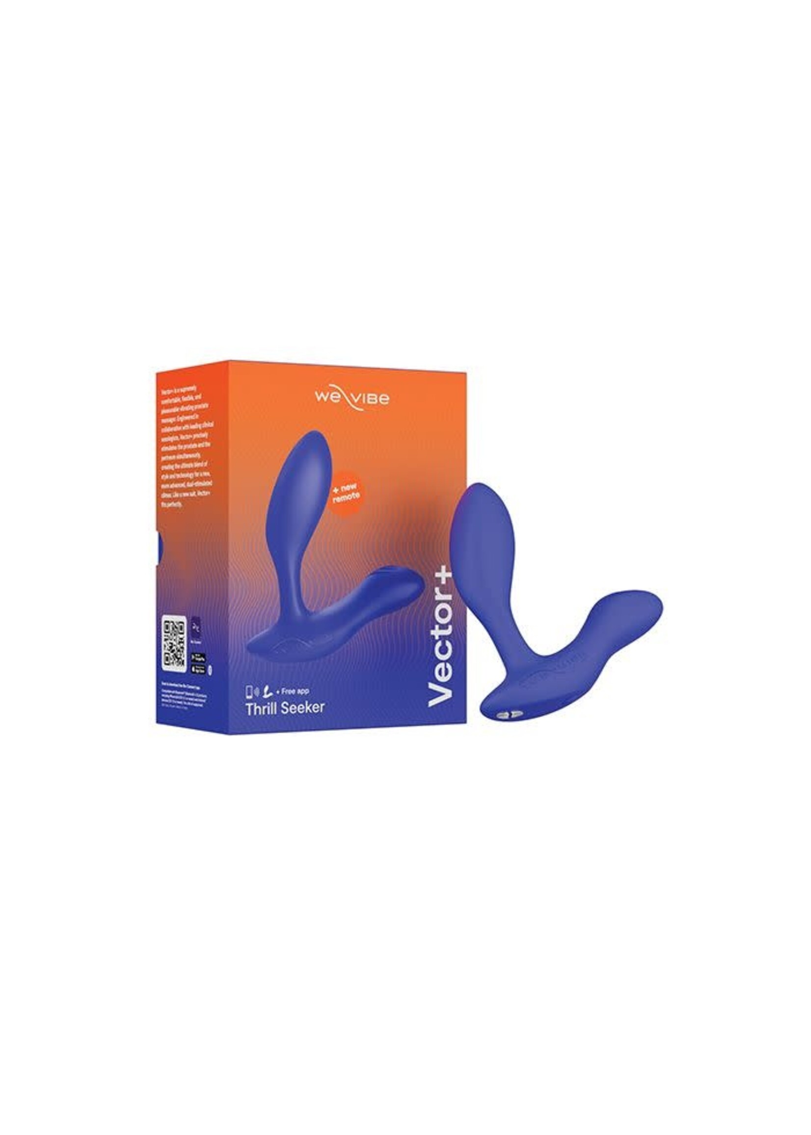 We-Vibe We-Vibe Vector+ Rechargeable Silicone Vibrating Prostate Massager with Remote Control