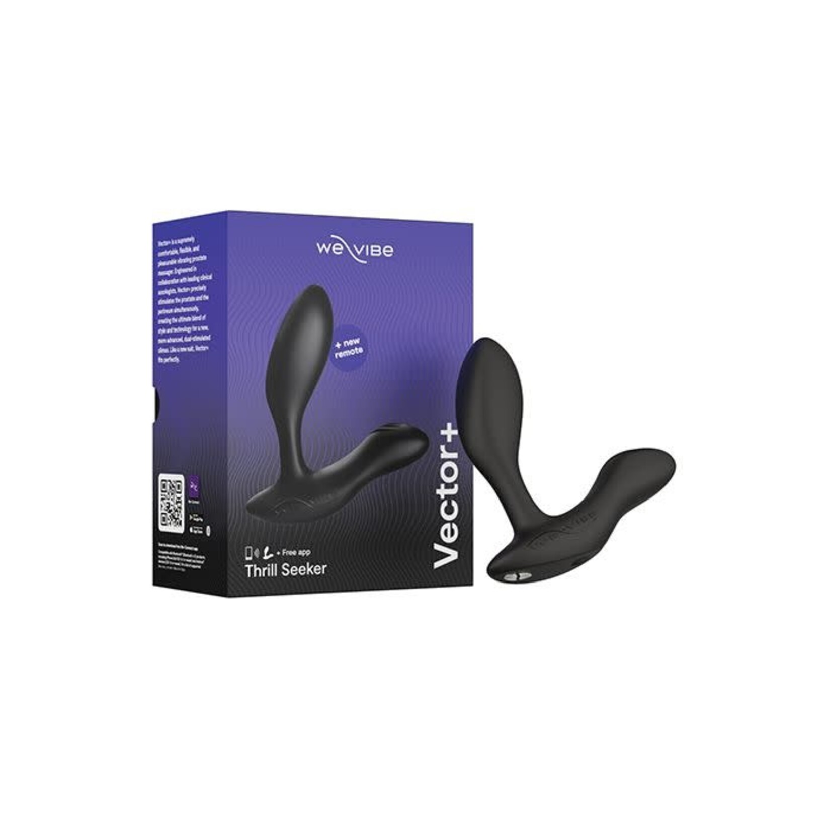We-Vibe We-Vibe Vector+ Rechargeable Silicone Vibrating Prostate Massager with Remote Control