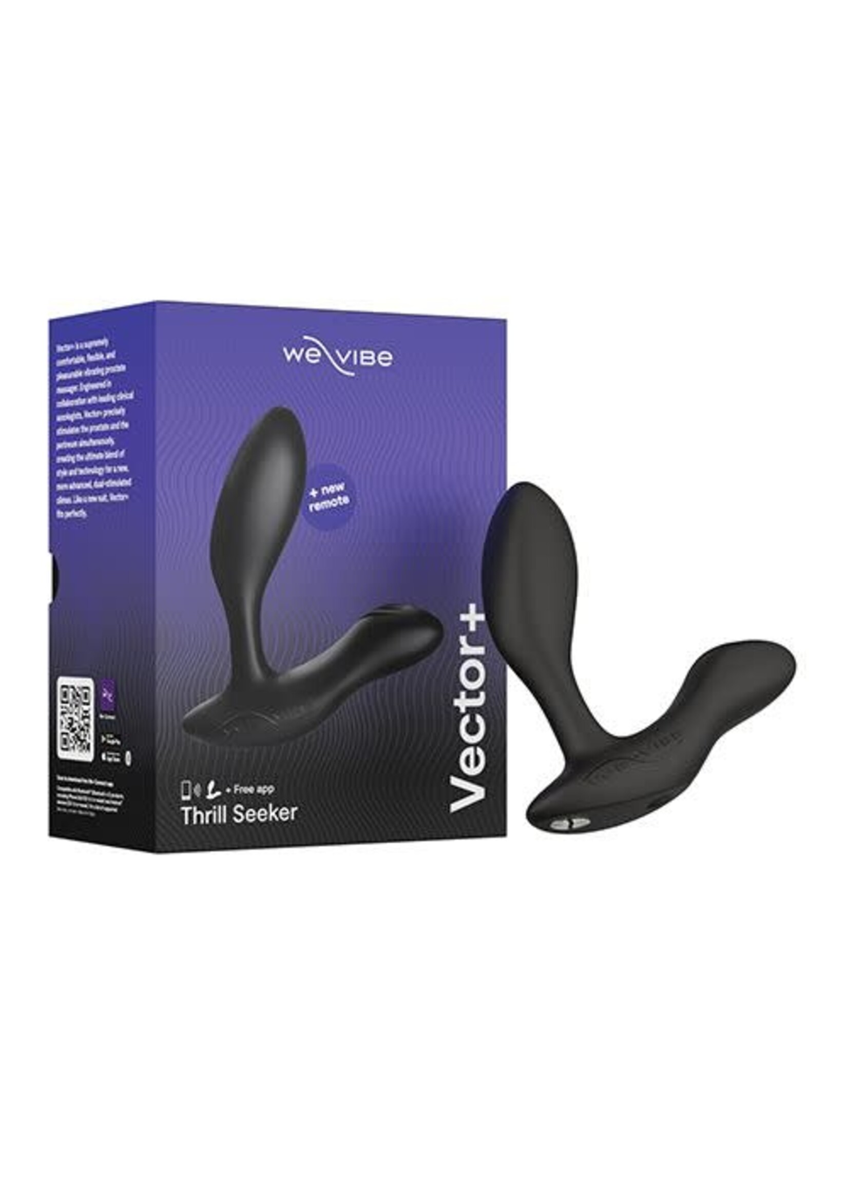 We-Vibe We-Vibe Vector+ Rechargeable Silicone Vibrating Prostate Massager with Remote Control
