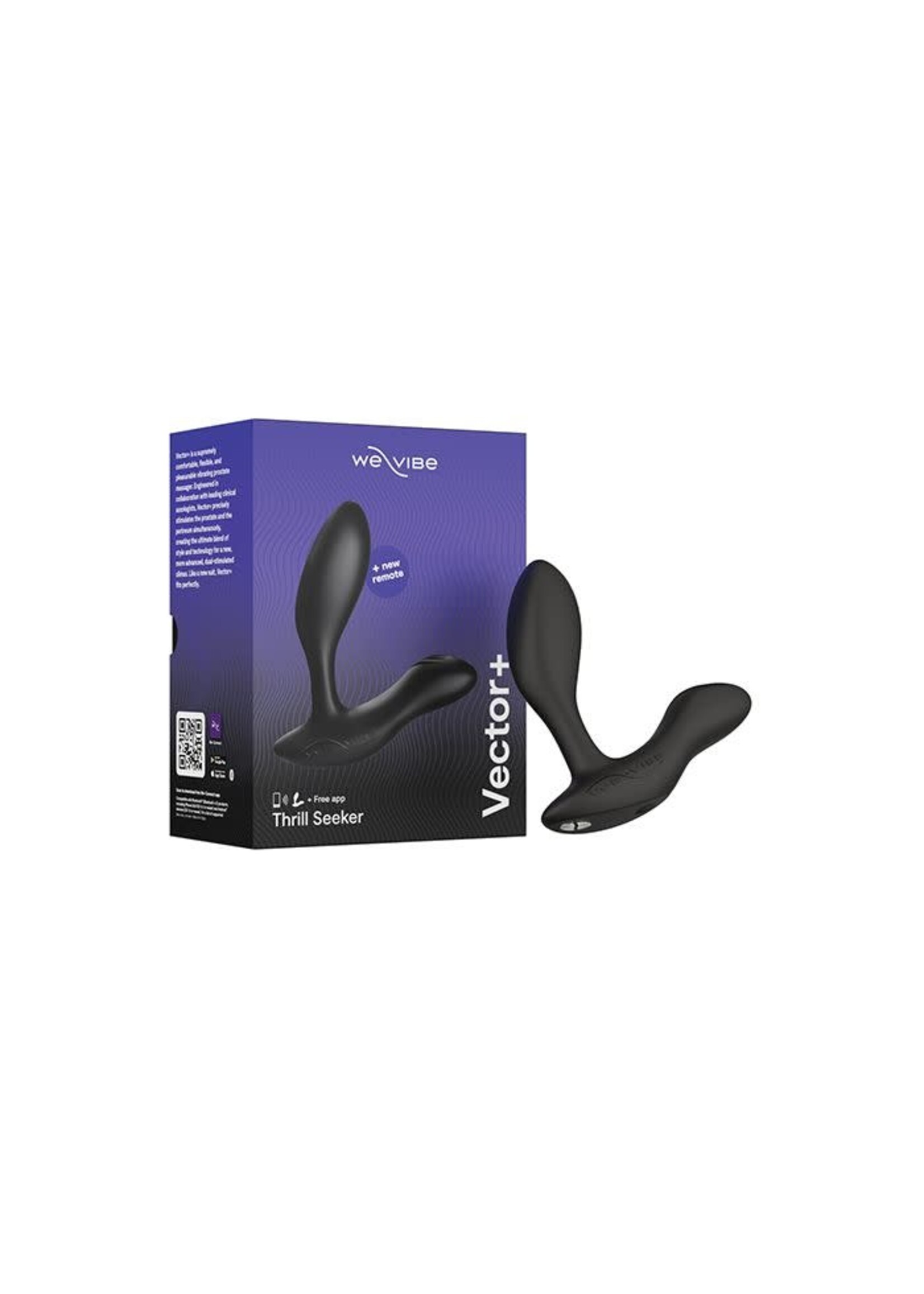We-Vibe We-Vibe Vector+ Rechargeable Silicone Vibrating Prostate Massager with Remote Control