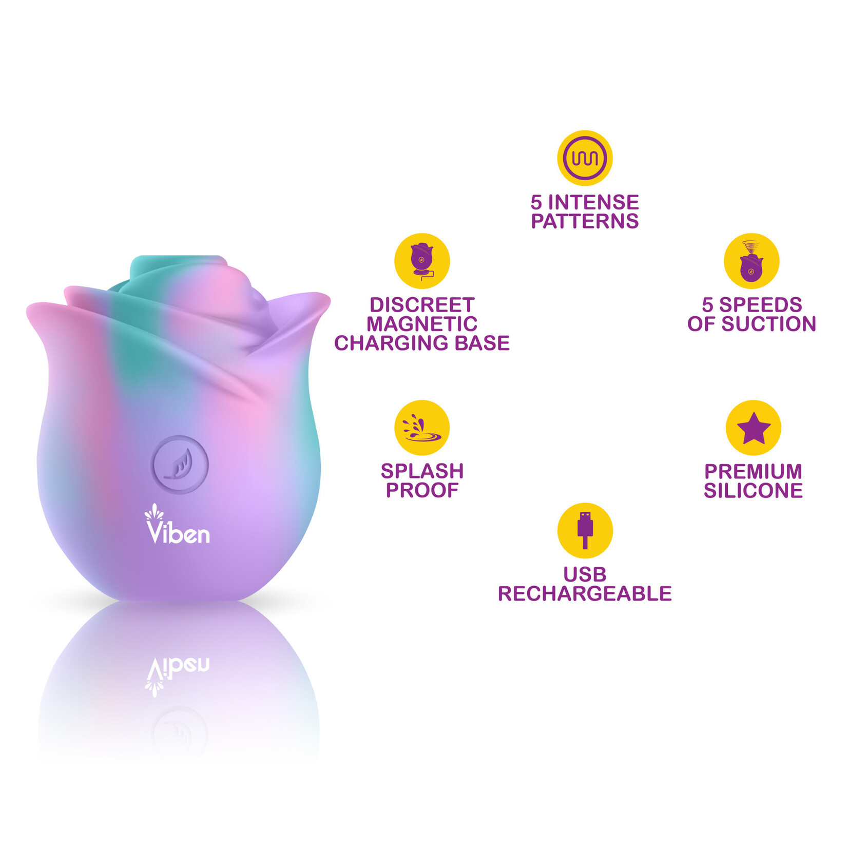 Viben Zen Rose - Handheld Rose Clitoral and Nipple Stimulator