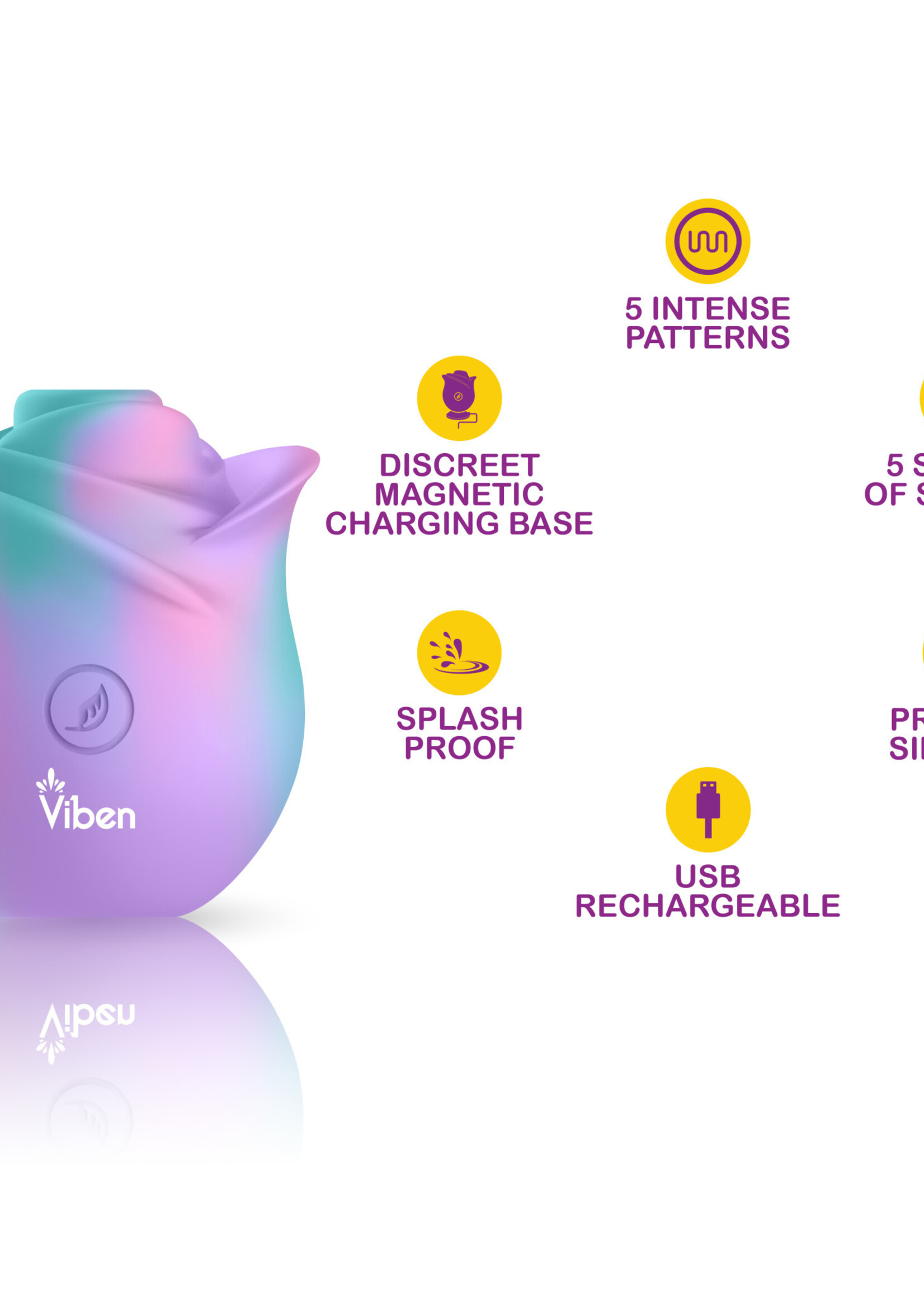 Viben Zen Rose - Handheld Rose Clitoral and Nipple Stimulator