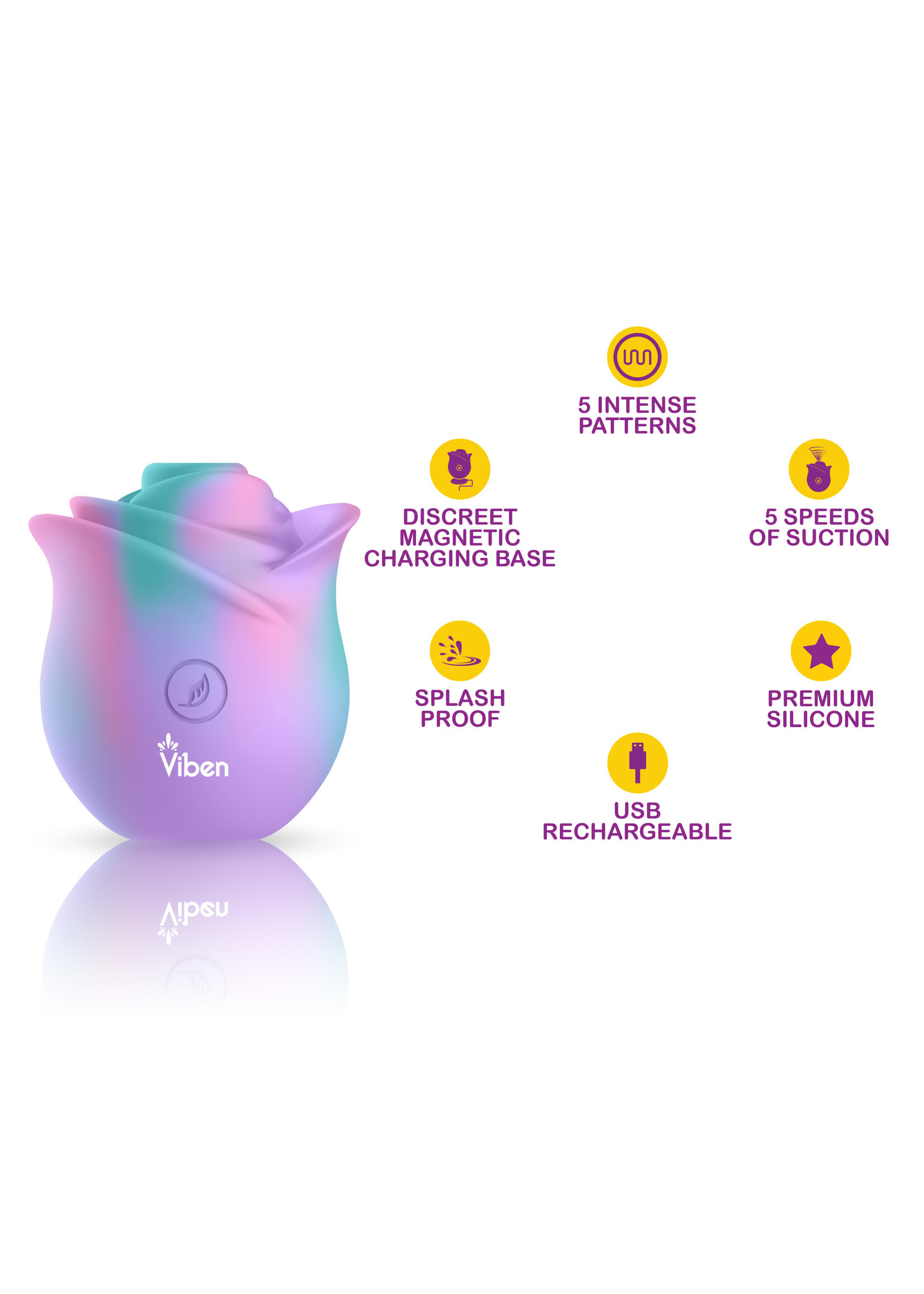 Viben Zen Rose - Handheld Rose Clitoral and Nipple Stimulator