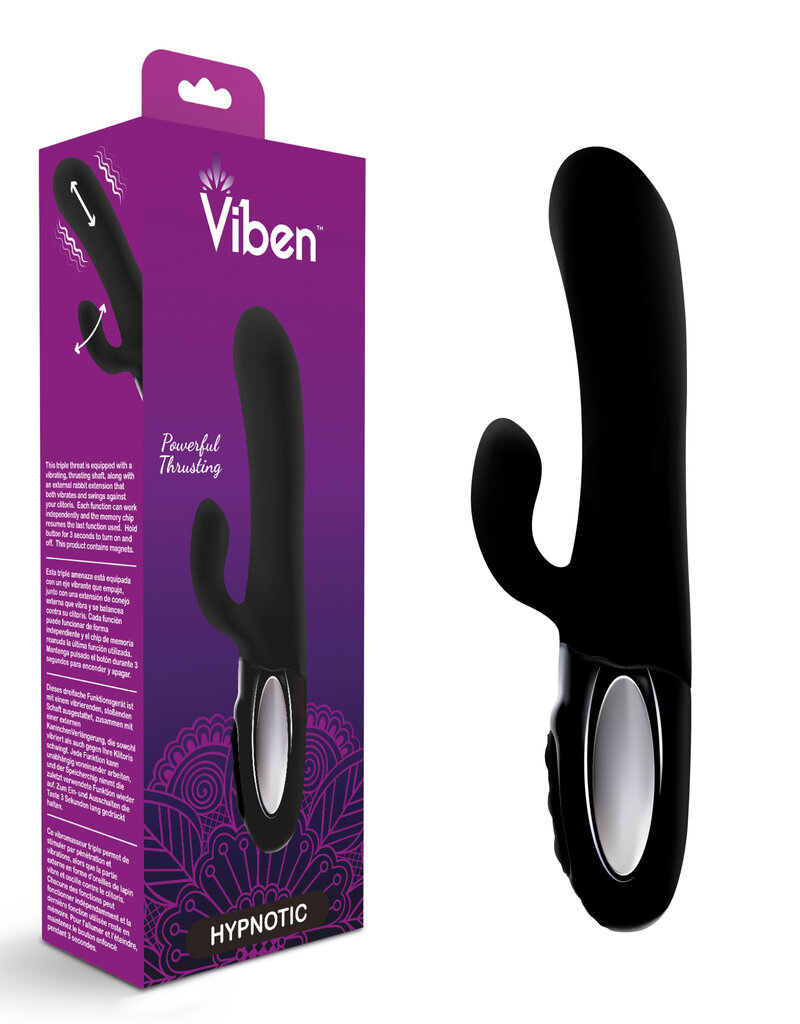Viben Hypnotic - Black - Thrusting Rabbit With Swinging Clitoral Stimulator